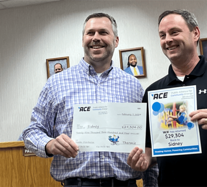 Sidney receives ACE revenue return check