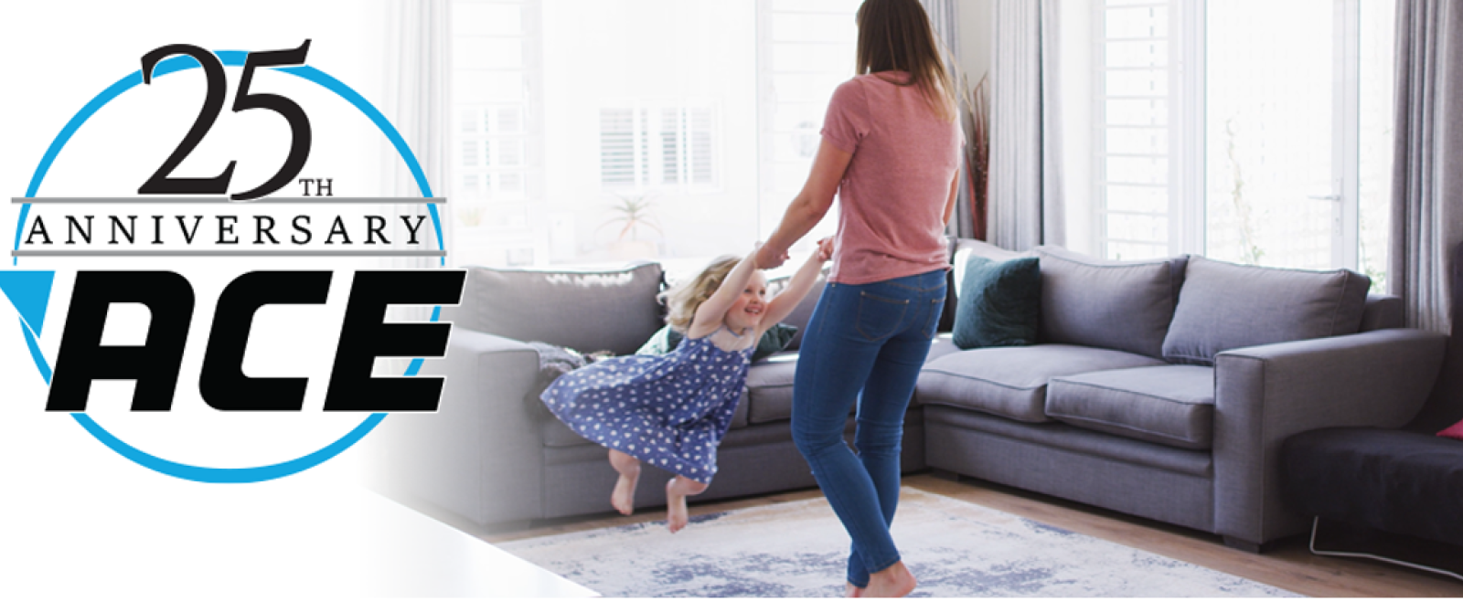 Mom and daughter playing in living room